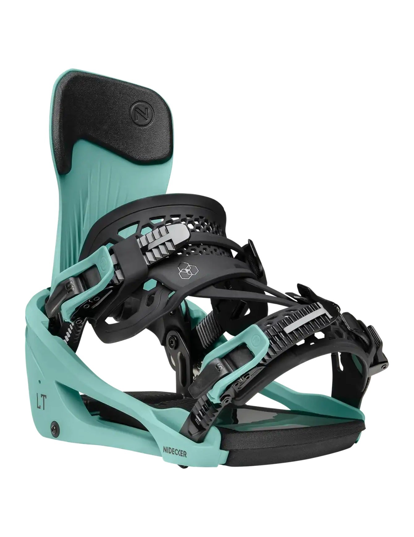 Nidecker LT Supermatic Snowboard Binding 2027 Teal front three-quarter view